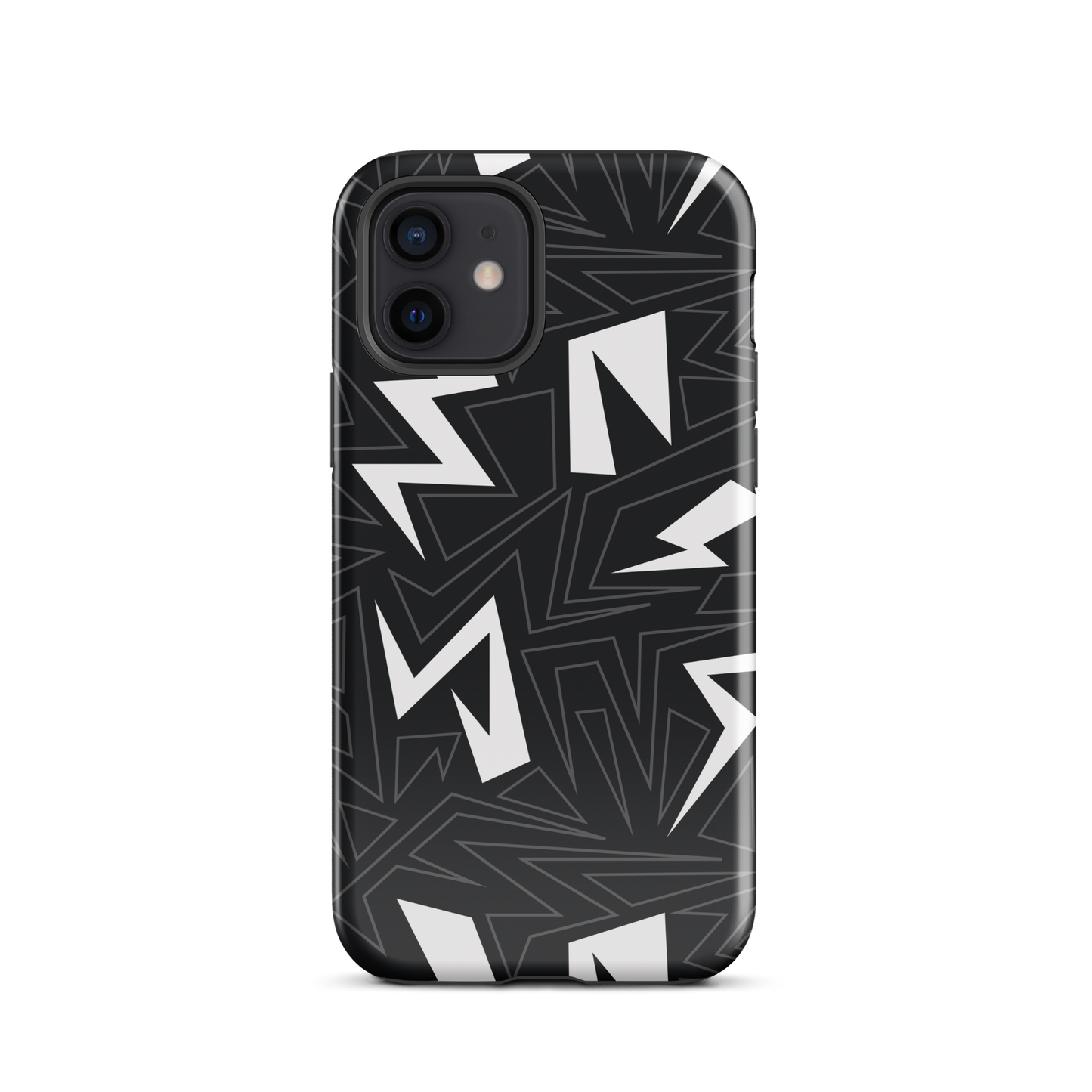 Modern Geometric Black and White Tough Case for iPhone®