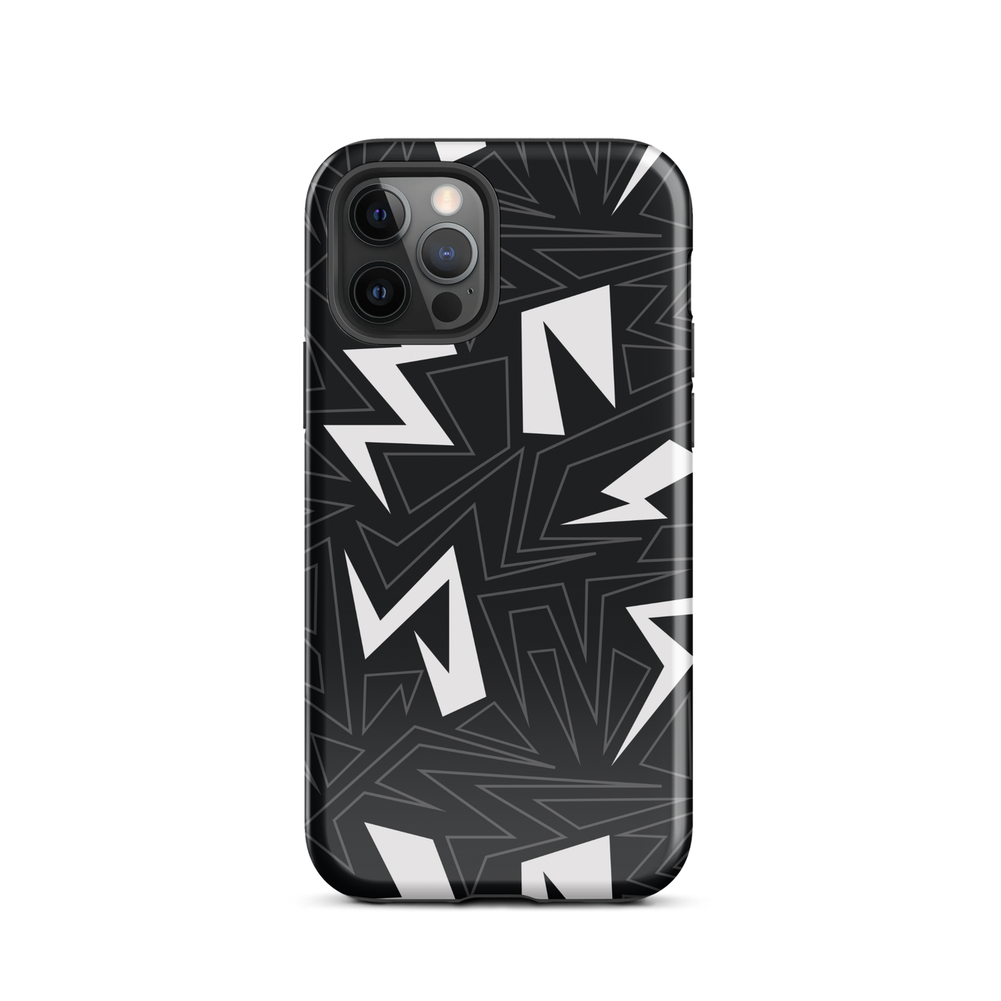 Modern Geometric Black and White Tough Case for iPhone®