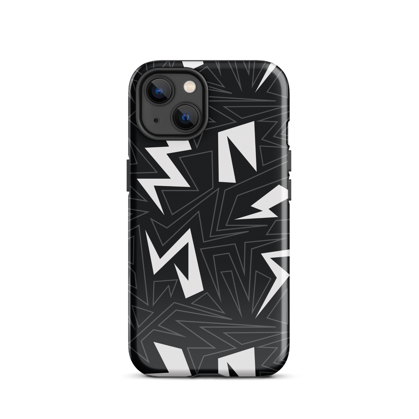 Modern Geometric Black and White Tough Case for iPhone®