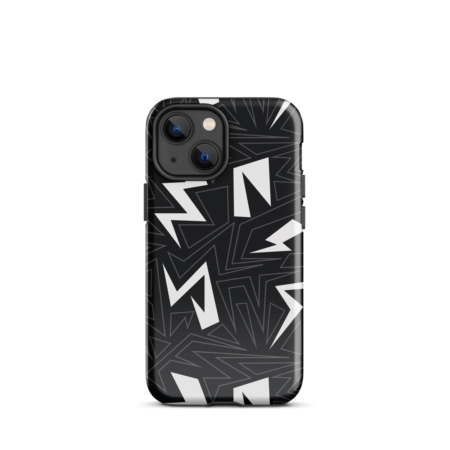 Modern Geometric Black and White Tough Case for iPhone®