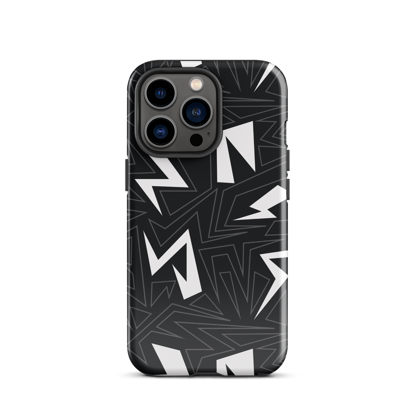 Modern Geometric Black and White Tough Case for iPhone®