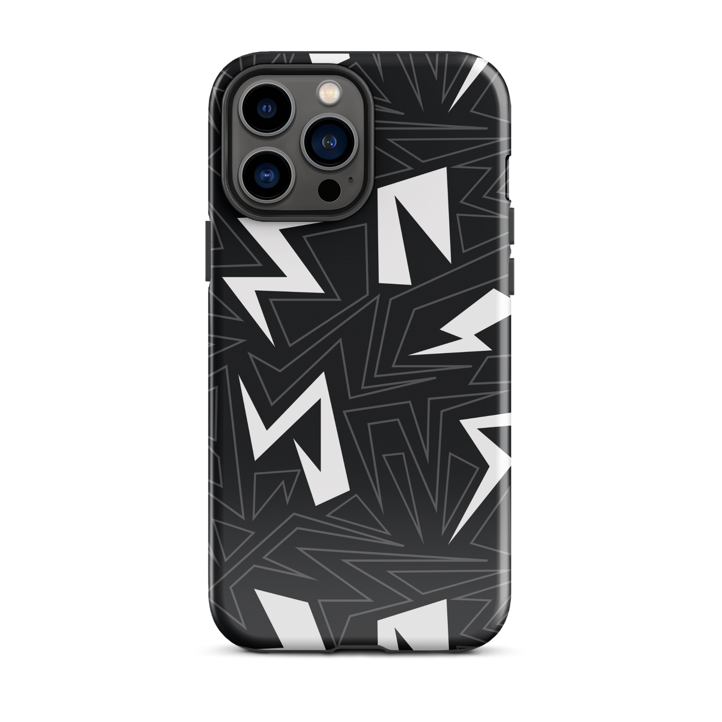 Modern Geometric Black and White Tough Case for iPhone®