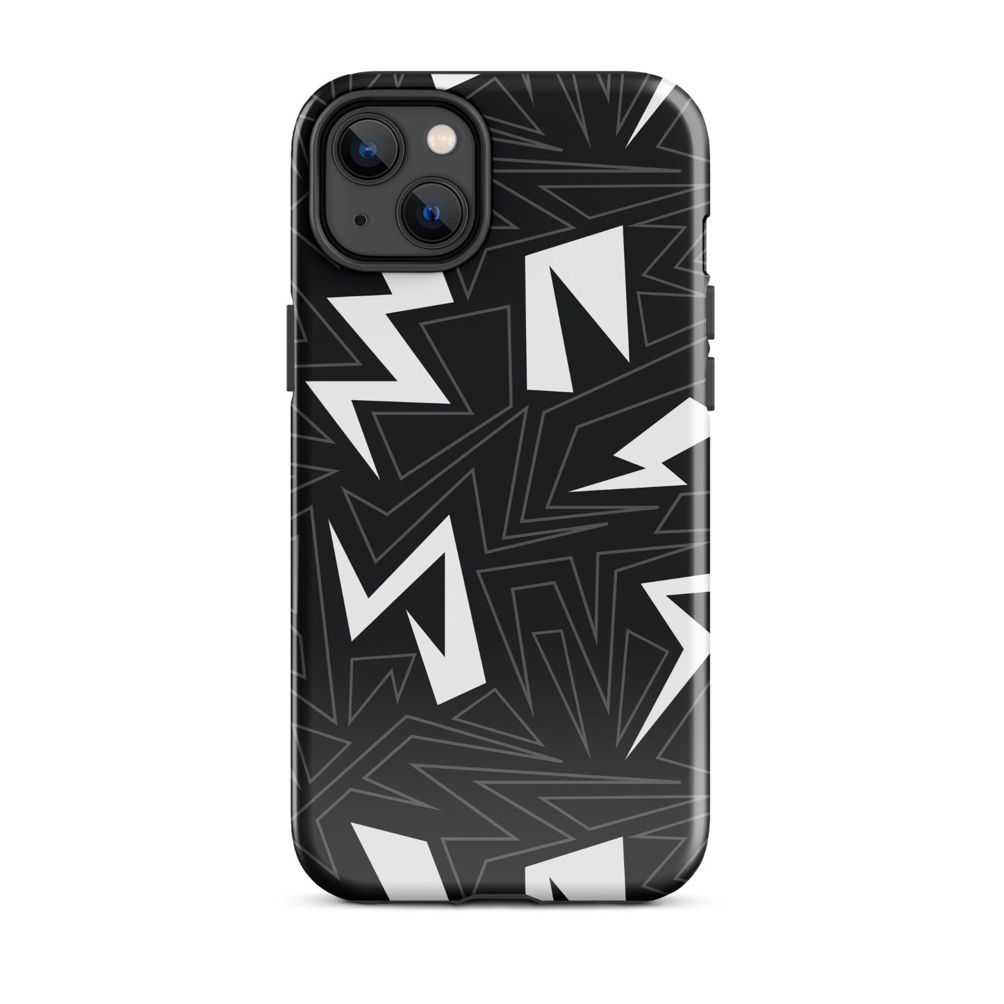 Modern Geometric Black and White Tough Case for iPhone®