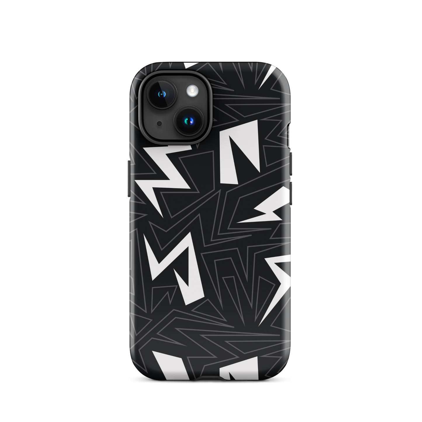Modern Geometric Black and White Tough Case for iPhone®