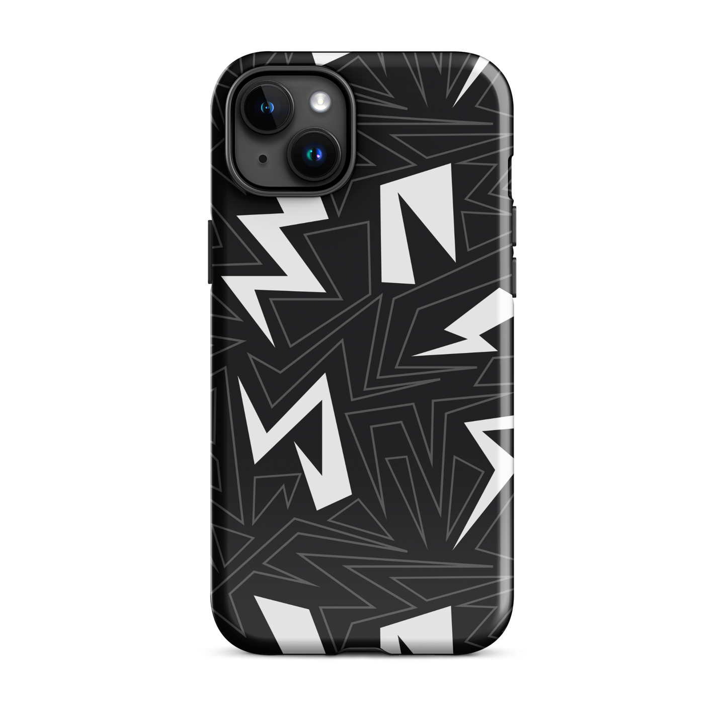 Modern Geometric Black and White Tough Case for iPhone®