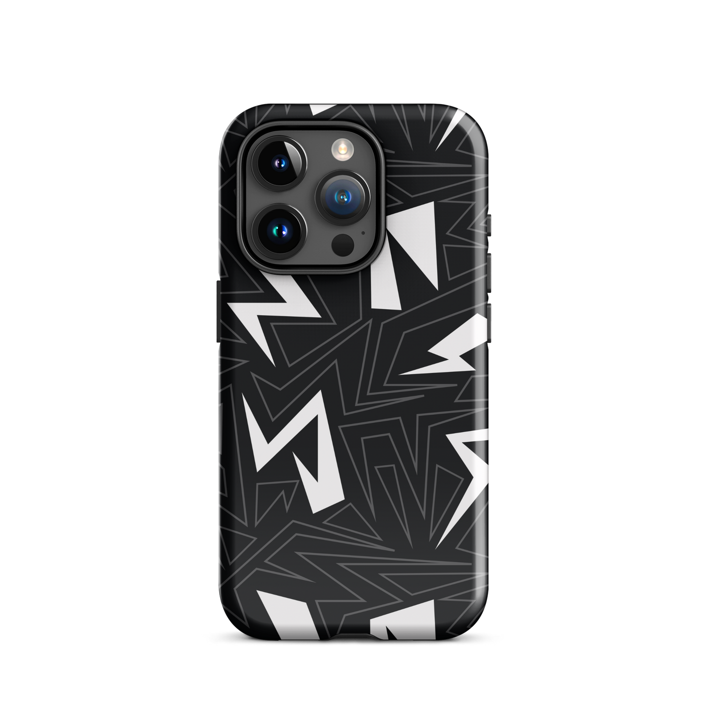 Modern Geometric Black and White Tough Case for iPhone®