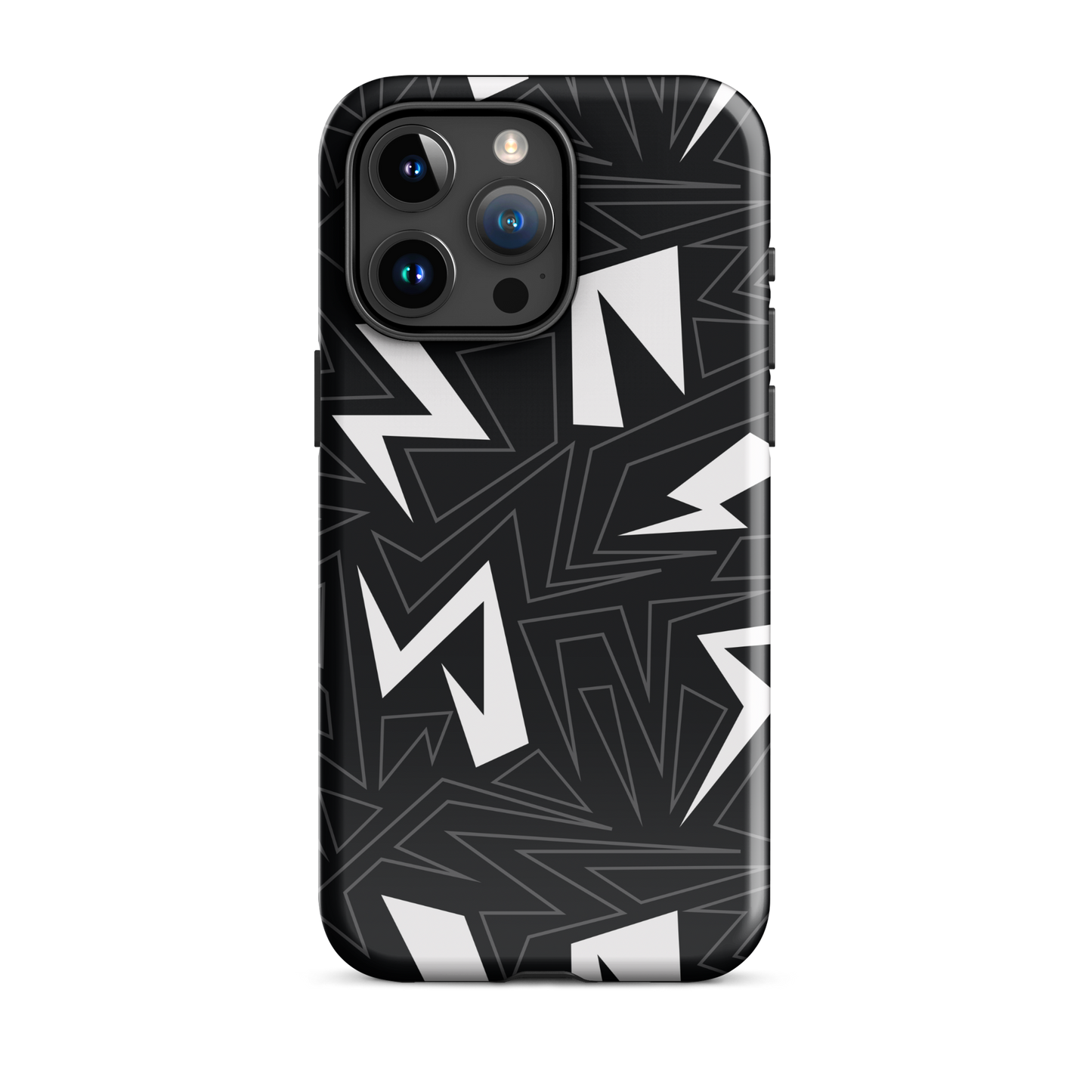 Modern Geometric Black and White Tough Case for iPhone®